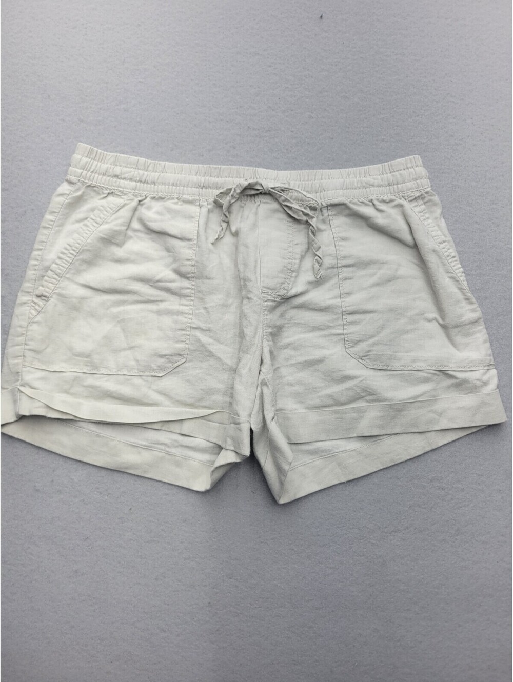 Joe Fresh Women's Shorts 3.5 Small Khaki Mid Rise Bermuda Knit in Drawstring